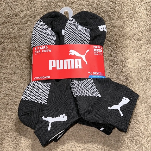 Puma Underwear & Socks Puma Mens Quarter Crew Socks Large Size 13